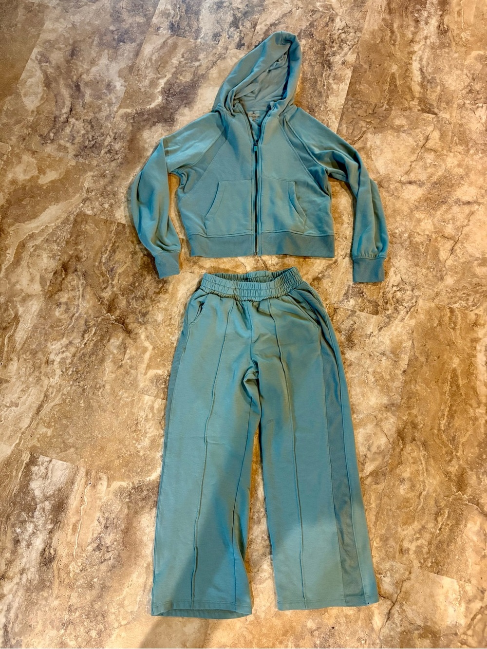 Danskin Teal Hooded Zip Jacket and Pants Set